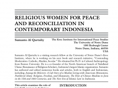 Religous Women For Peace and Reconciliation in Contemporary Indonesia