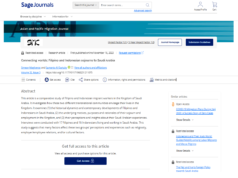 Connecting worlds: Filipino and Indonesian sojourns to Saudi Arabia